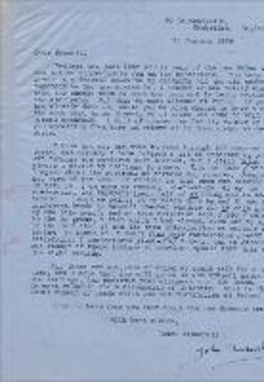 Letter from John Chadwick  to Emmett  Bennett
