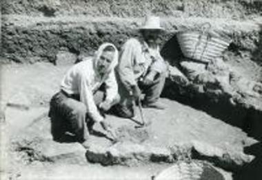 Scene from the excavations at the Palace of Nestor