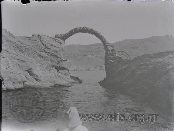 The arch on the beach at Chora.