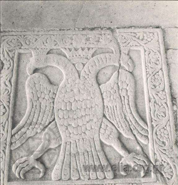 Double-headed eagle, marble decocorative element