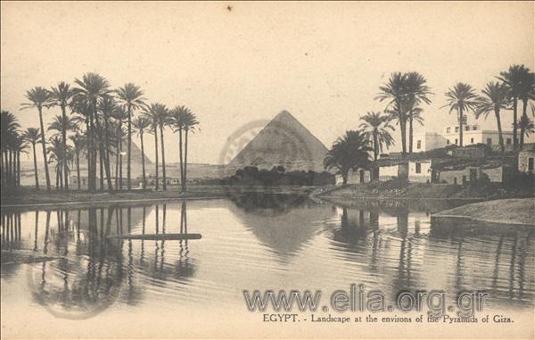 Egypt. - Landscape at the environs of the Pyramids of Giza.