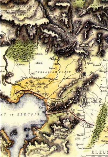 Χάρτης της Δυτικής Αττικής της δεκαετίας του 1830