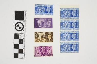 Σύνολο 8 γραμματοσήμων που εκδόθηκαν με αφορμή τους Ολυμπιακούς Αγώνες του 1948