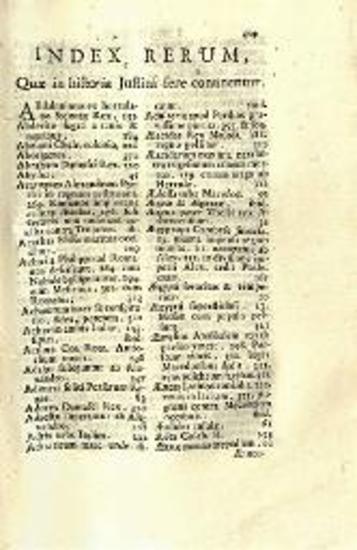 Marcus Iunianus Iustinus. Iustini Historiarum ex Trogo Pompeio Libri XLVI. Cum Notis Isaac Vossii..., Πάντοβα, Typis Seminarii, Joannes Manfrè, 1722.