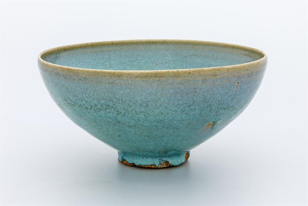 Bowl of glazed Jun stoneware