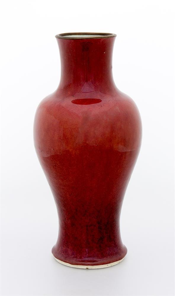 Vase of porcelain with copper red glaze