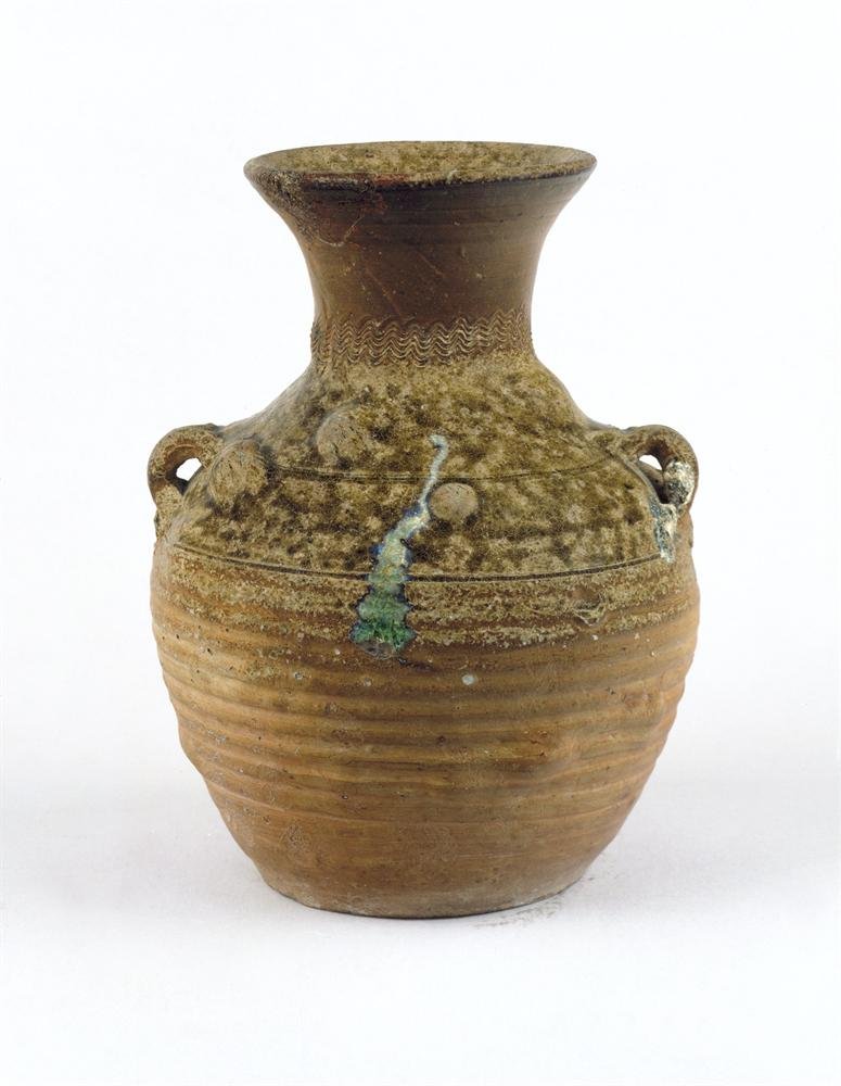 Vase of green glazed stoneware