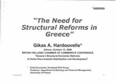 The Need for Structural Reforms in Greece