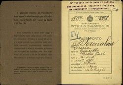 Italian Passport No.33187, of Lucia Jerusalmi, Rhodes, 17 August 1928.