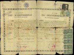 Immigration permit of Samuel Moisi Cohen, Athens 21 July 1924.