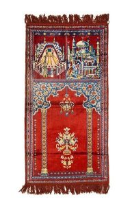 Muslim polester rug, possibly souvenir from Istanbul.