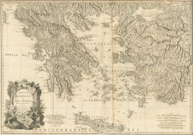 Χάρτης της Ελλάδας και της Μικράς Ασίας.