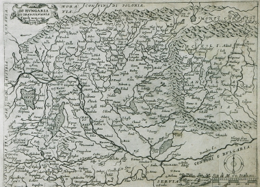 Χάρτης της νοτιοανατολικής Ουγγαρίας και της Τρανσυλβανίας στη δυτική Ρουμανία.