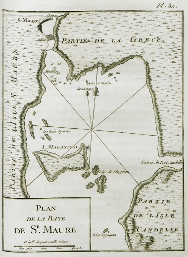 Χάρτης του κόλπου της Λευκάδας.