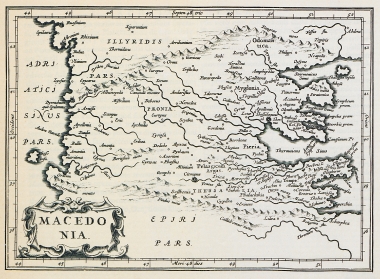 Χάρτης της Θεσσαλίας και της Μακεδονίας.