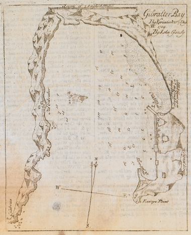 Χάρτης του κόλπου και του αγκυροβολίου του Γιβραλτάρ.