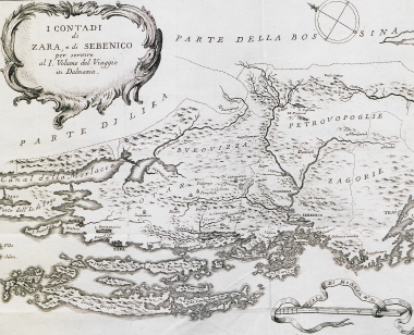 Χάρτης των ακτών της Δαλματίας από το Ζαντάρ έως το Σιμπένικ.