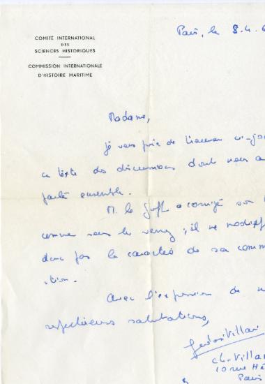 Επιστολή προς την Ελένη Αντωνιάδη Μπιμπίκου αναφορικά με τις διορθώσεις κειμένου της