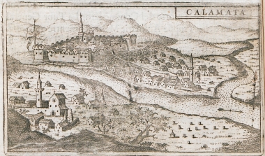 Άποψη της Καλαμάτας με το κάστρο.