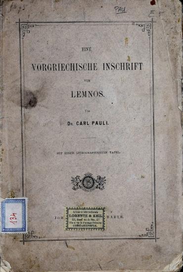 Eine vorgriechische inschrift von Lemnos