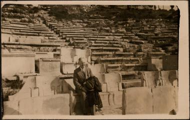 Odeum of Herodes Atticus. Man seating