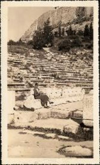 Odeum of Herodes Atticus. Woman seating