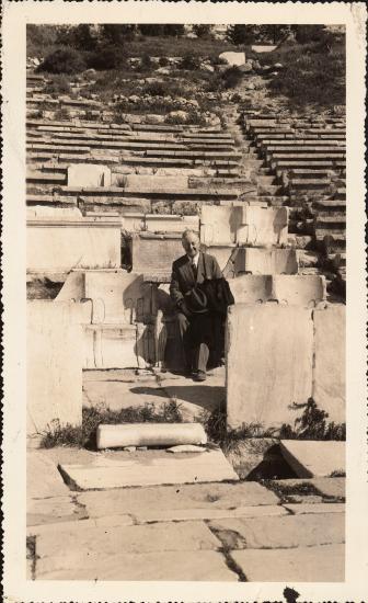 Odeum of Herodes Atticus. Man seating