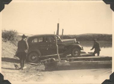 Asia Minor, Meander River. Putting car on float/barge
