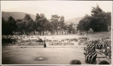 Epidaurus. Performers coming onto stage