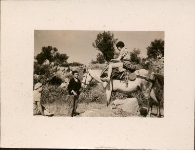 Aegosthena. ASCSA female student on horse