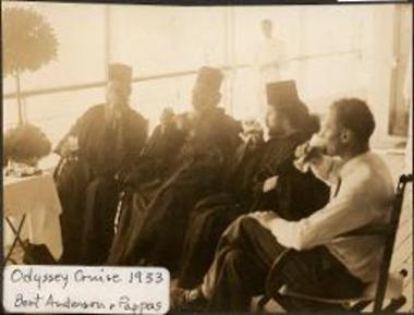 Odyssey Cruise 1933. Bert Anderson and priests