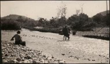 Hagia Triada. Crossing shallow river