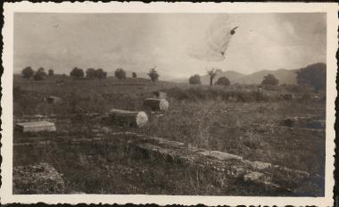 Mantinea. Broken columns in field