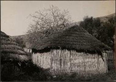 Peasant village near Arta with thatched huts
