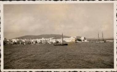 Myconos Harbor. The Greek Islands Cruise, 1936