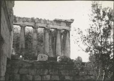 View of the Parthenon and wall