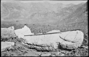 Arcadia. Primitive statue