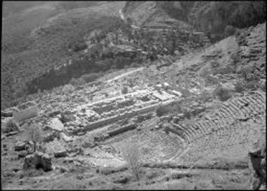 Delphi, theater and temple of Apollo