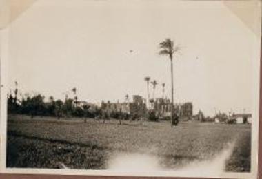 Ruins of Byzantine churches with palm trees, Famagusta