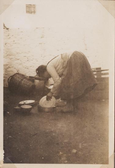 Skyros. Anna Peshke washing dishes