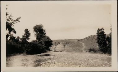 Olynthus Excavations. View across the retsinikia to the North Hill and the Meghali Toumba