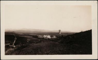 Mariana- view of the village and Byzantine tower, from the south.
