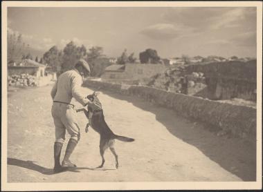 Corinth Excavations. Wulf Schaefer with his dog
