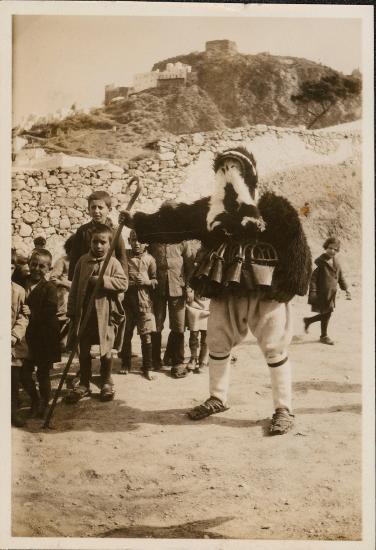 Man in Skyrian goat costume