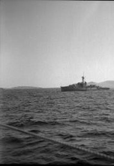Delos. Navy ship at sea