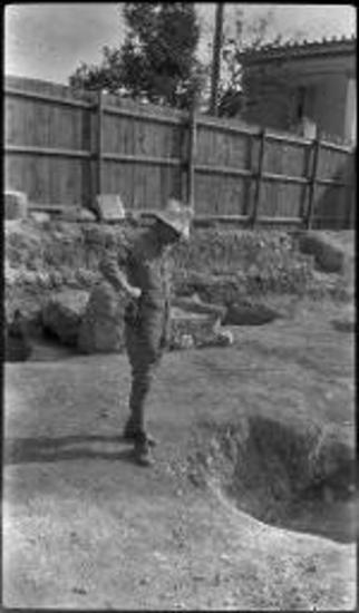 Agora Excavations. Man standing