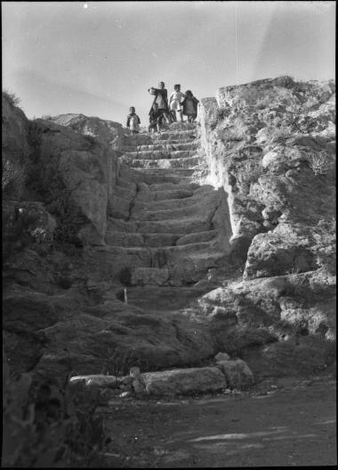 Agora Excavations. Stone stairway with people on top