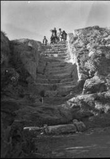 Agora Excavations. Stone stairway with people on top