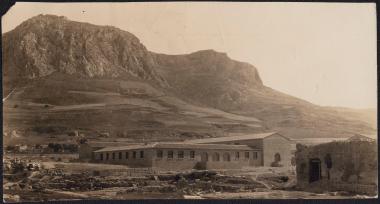 Acrocorinth. In the foreground the Corinth Museum