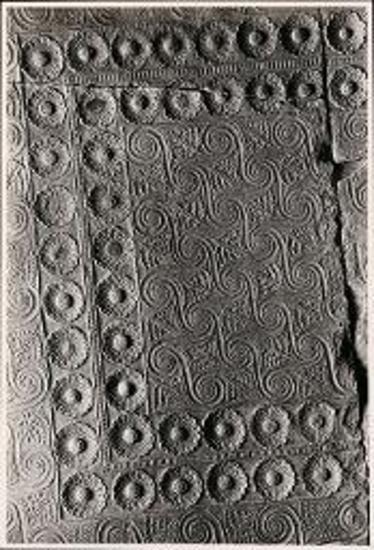 Orchomenos. Carved ceiling slab.